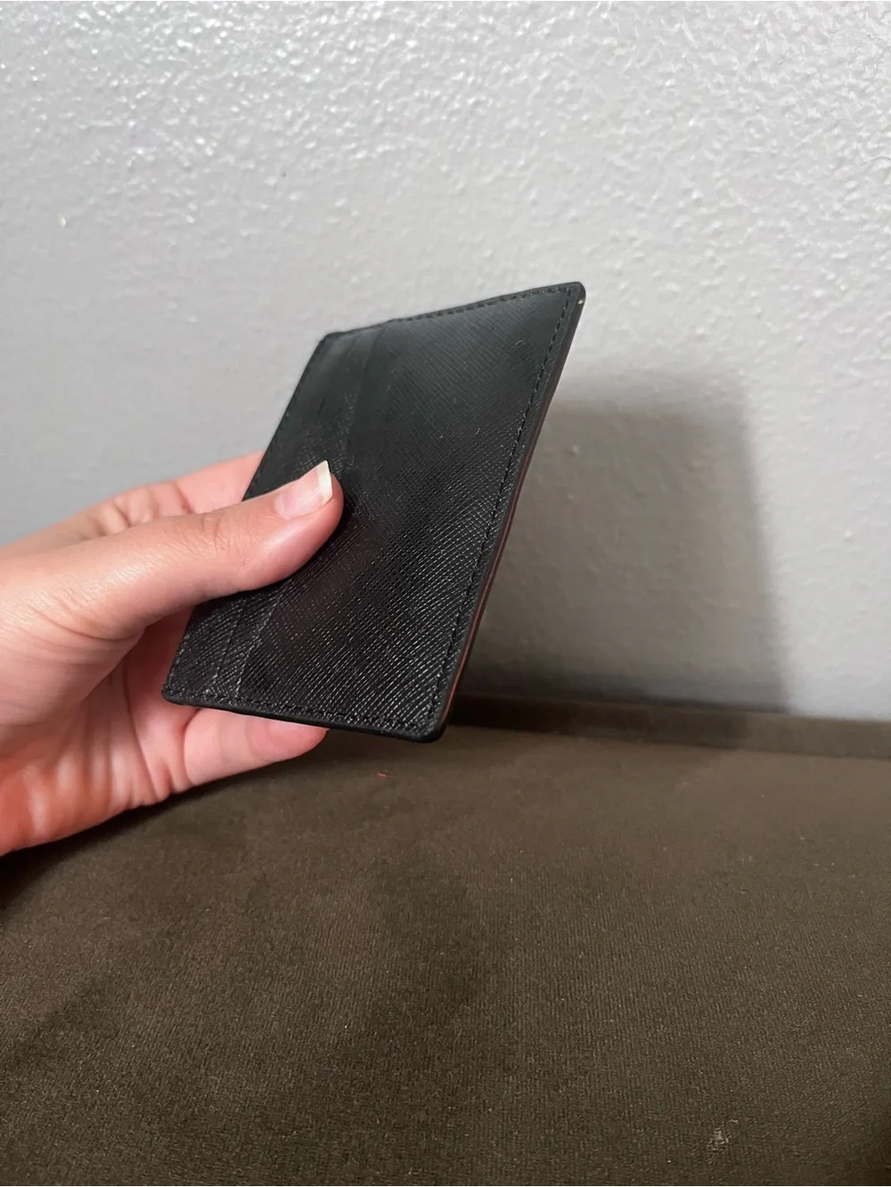 kate spade Black Slim Leather Card Holder with Gold Logo
